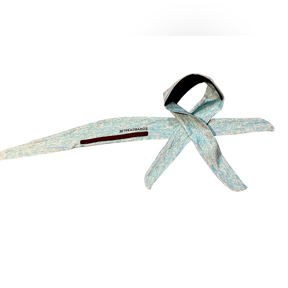 NWOT 2 Tread Bands headbands in heather blue, nonslip with a tie